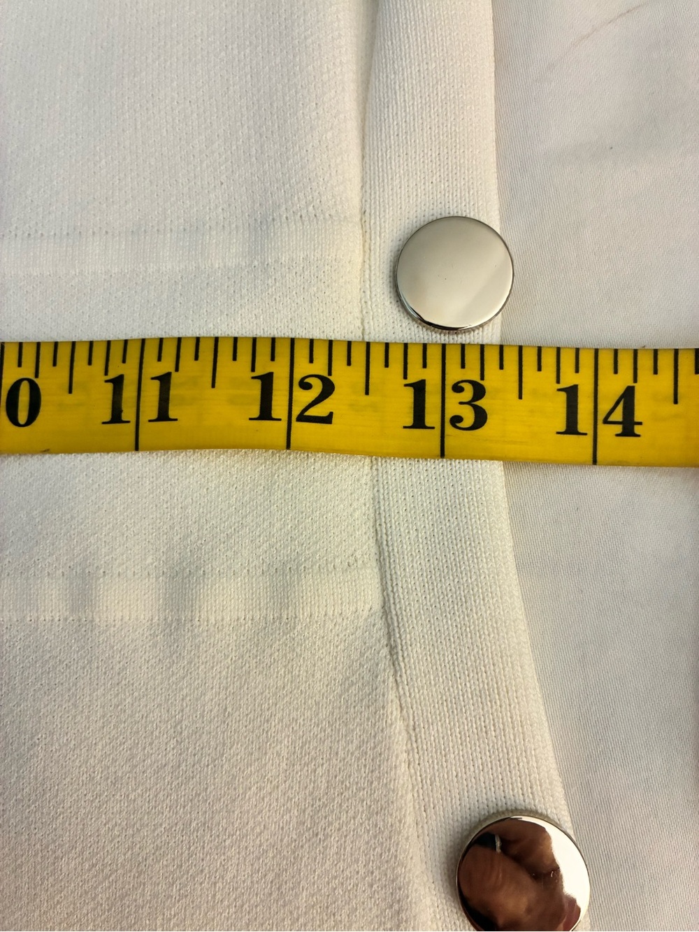 New York & Company White Knit Midi Dress Size Small Gold Button Elegant Casual - Picture 13 of 15